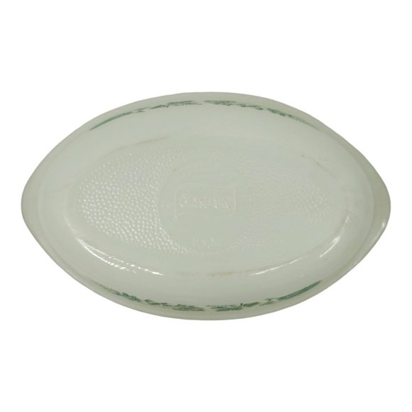 Vintage Glasbake J235 1Qt Casserole Dish Herb Garden Pattern With Lid Milk Glass - Picture 7 of 16